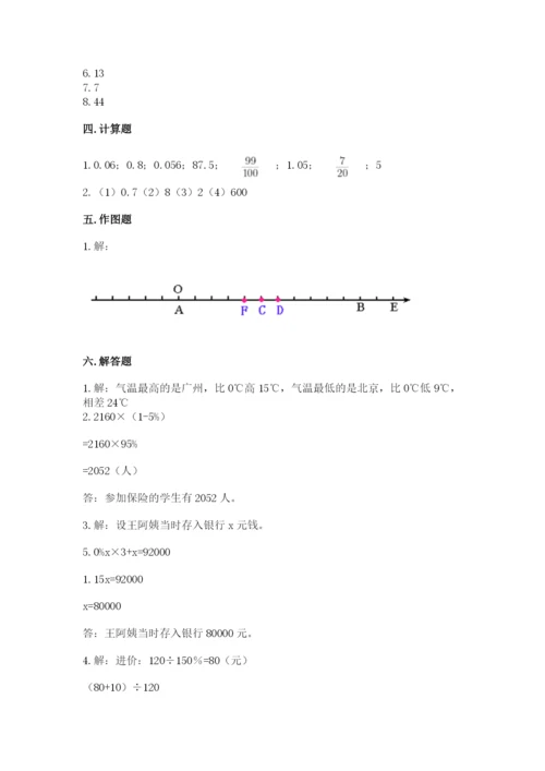 北师大版小学六年级下册数学期末检测试题附参考答案（巩固）.docx