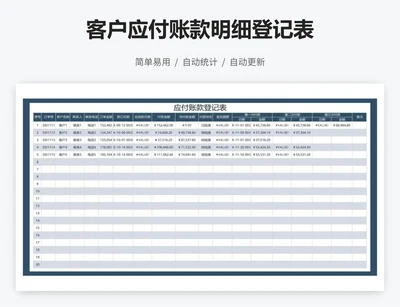 客户应付账款明细登记表