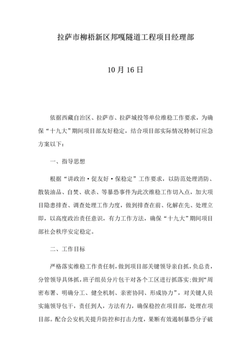 十九大期间维稳工作应急专题预案.docx