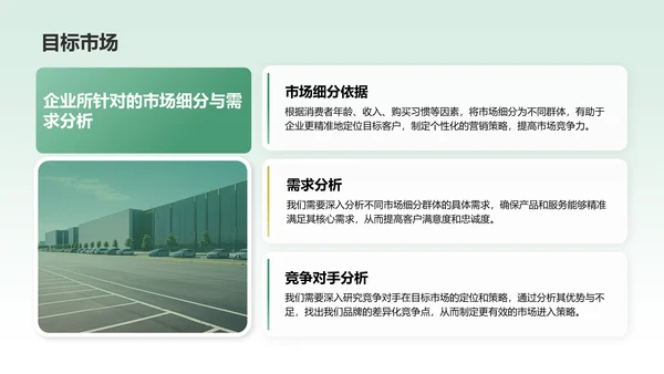 绿色商务风企业核心竞争力与市场定位展示PPT模板