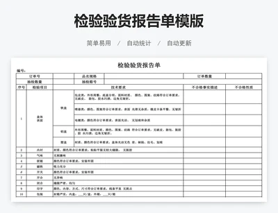 检验验货报告单模版