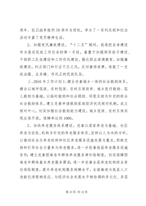 乡镇民政局十二五工作总结和工作计划.docx