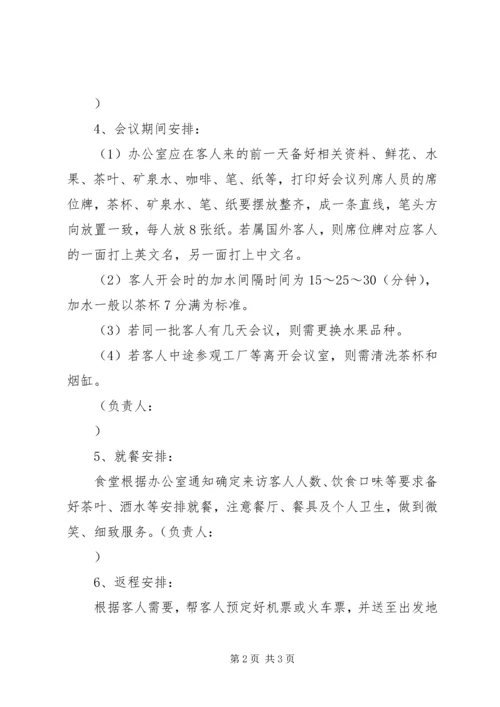 关于办公室接待工作程序的规定.docx