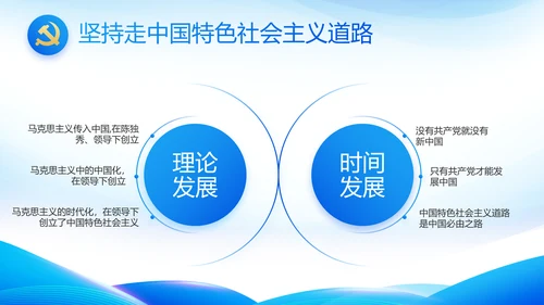 蓝色党建党支部述职报告动态PPT党课