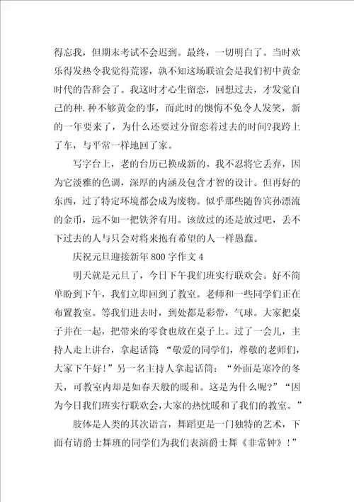 欢庆元旦迎接新年800字作文