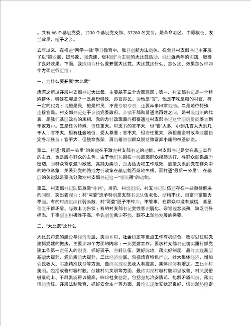 农村党支部书记大比武演讲稿范文五篇