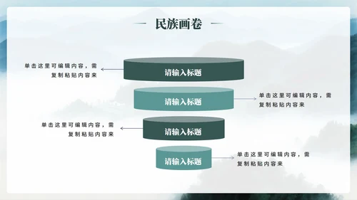 绿色清新实景风贵州旅行攻略旅行计划PPT模板