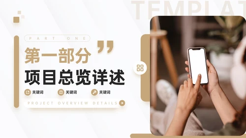 咖色简约风新媒体项目介绍PPT模板