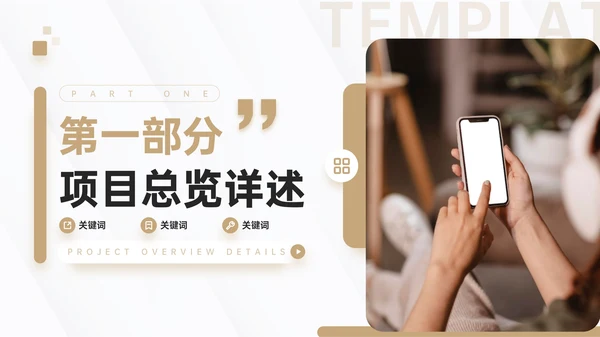 咖色简约风新媒体项目介绍PPT模板