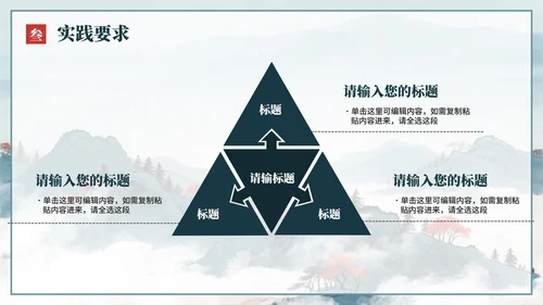 蓝色水墨中国风党政党课学习PPT模板