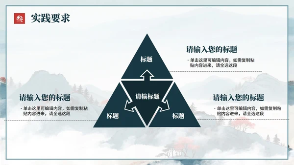 蓝色水墨中国风党政党课学习PPT模板
