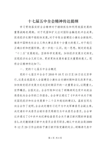 十七届五中全会精神传达提纲.docx