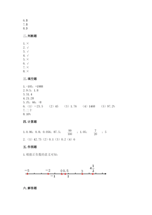 北京版小学六年级下册数学期末综合素养测试卷及参考答案【a卷】.docx