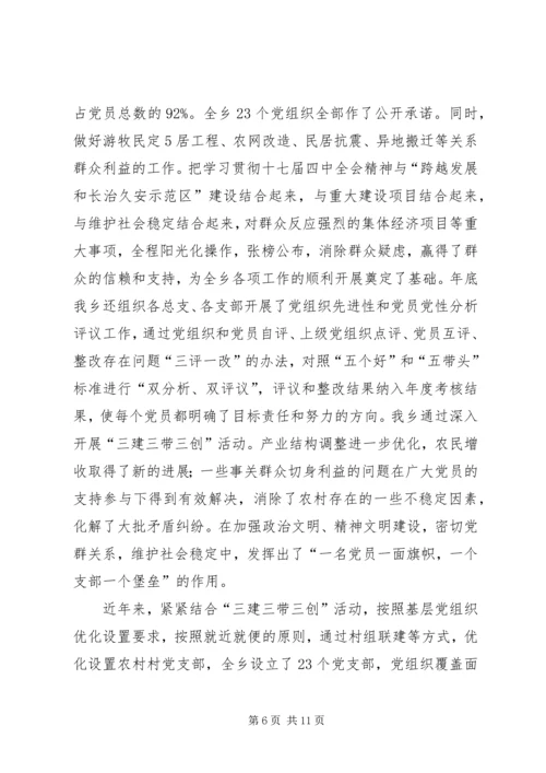 洛吉乡党建工作情况汇报材料.docx