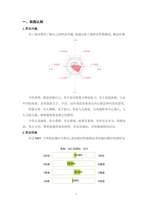 11页4800字音乐学专业职业生涯规划.docx