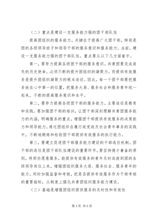 共青团服务建设工作调研.docx