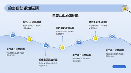 蓝色小清新八月你好PPT模板