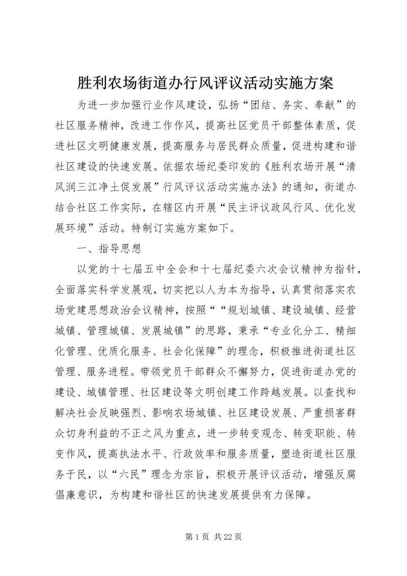 胜利农场街道办行风评议活动实施方案.docx