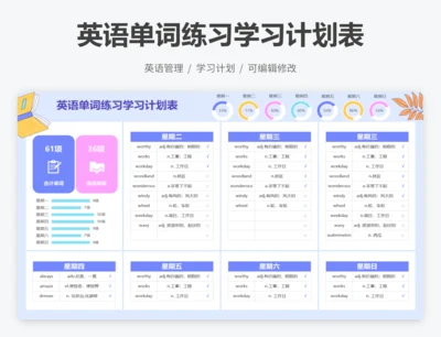 英语单词练习学习计划表