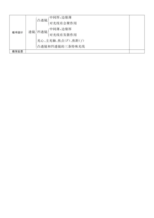 5.1透镜（教学设计）（表格式）【2024人教新版八上物理高效完全备课】