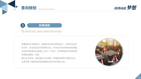 大气稳重蓝色简约博士入学复试汇报个人介绍答辩ppt模板博士复试