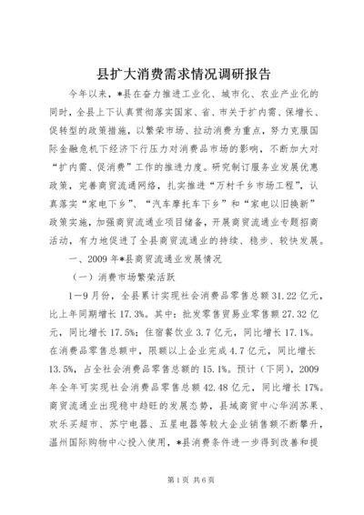 县扩大消费需求情况调研报告.docx