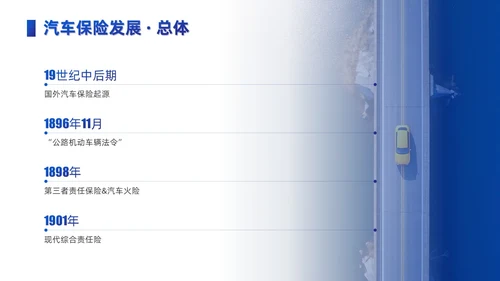 蓝色商务风车辆保险培训PPT模板