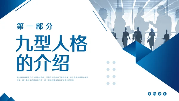 蓝色简约九型人格PPT模板宣传PPT动态PPT