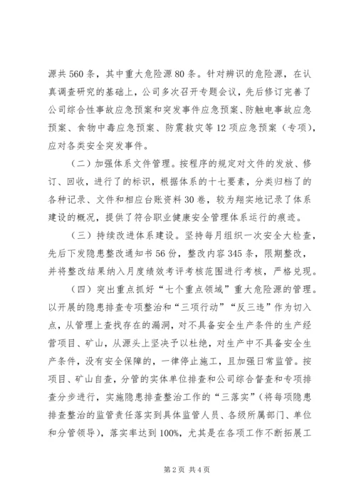 安全生产管理体系建立运行情况汇报 (5).docx