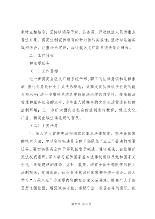 文化广播电视局新闻出版版权局五五普法规划 (3).docx