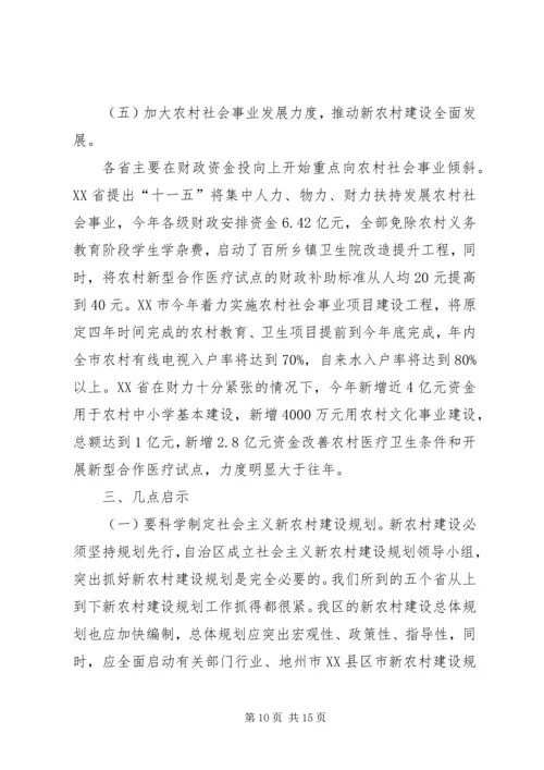 四川、贵州、湖南、江西、XX省社会主义新农村建设学习考察报告.docx