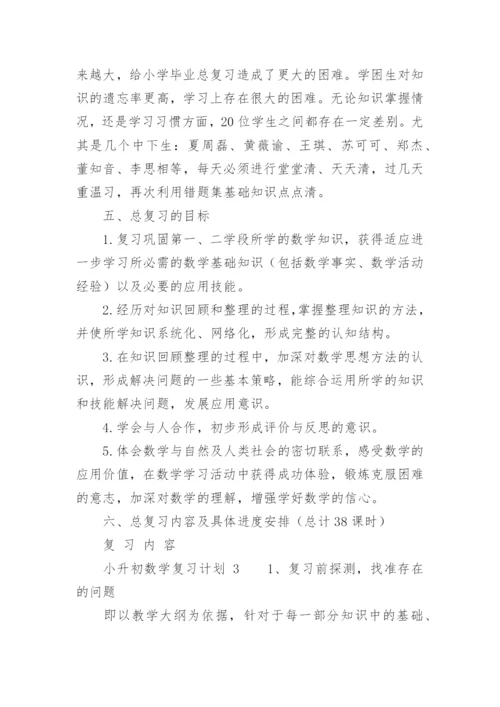 小升初数学复习计划.docx