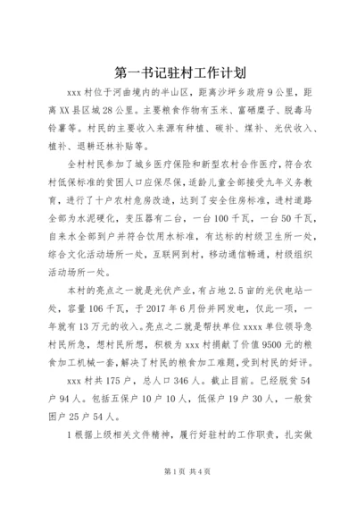 第一书记驻村工作计划.docx