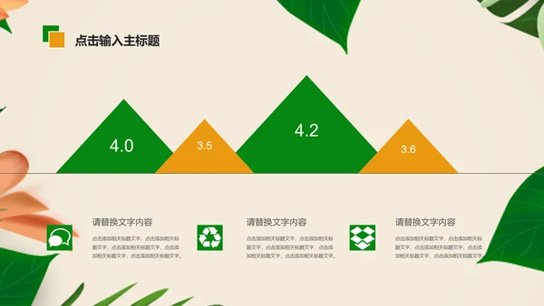 清新植物绿色教学设计述职报告PPT模板