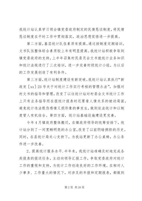 统计站XX上半年工作总结及下半年工作计划 (2).docx