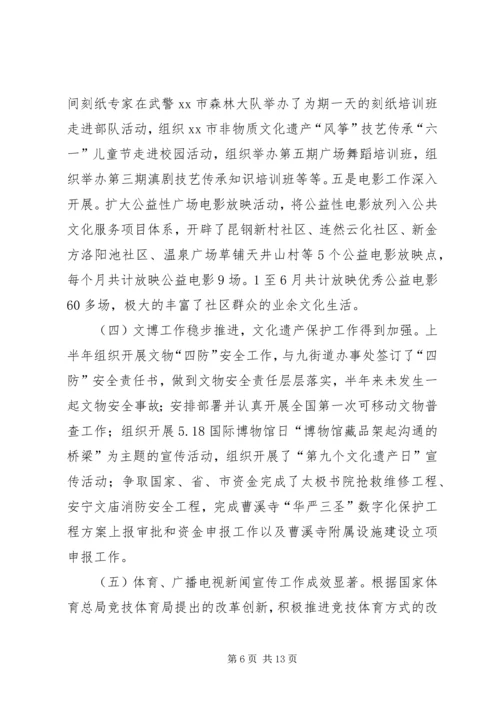 文体局上半年工作总结及下半年工作计划 (3).docx