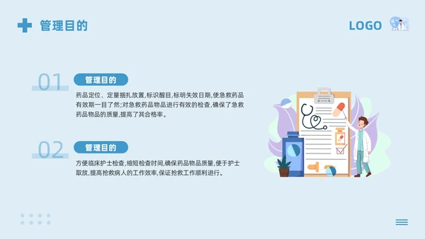 蓝色卡通急救药品管理PPT模板宣传PPT动态PPT急救知识