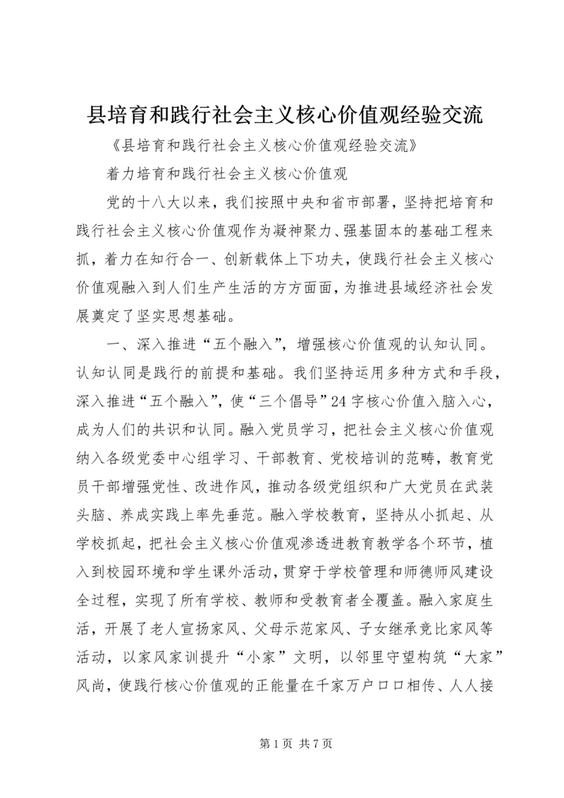 县培育和践行社会主义核心价值观经验交流.docx