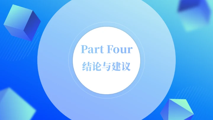 蓝色方块运营数据复盘通用PPT模板