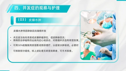 商务、简约、皮瓣移植术后护理、医学项目类、PPT模版护理查房