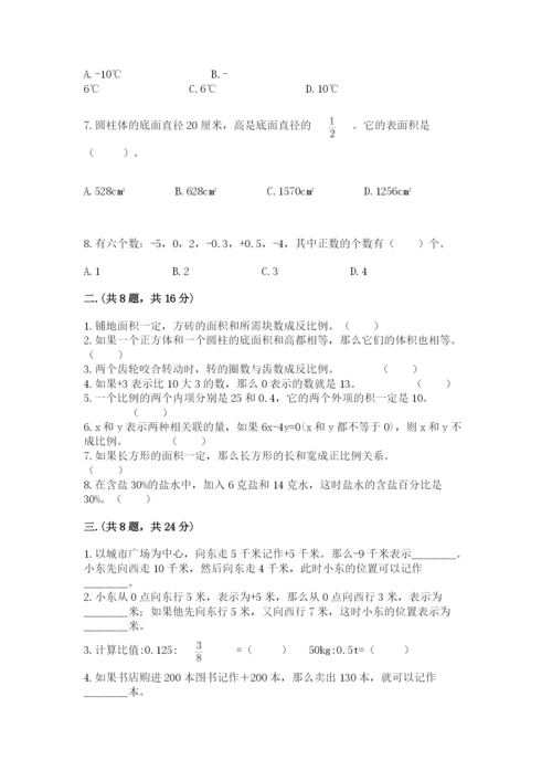 人教版数学六年级下册试题期末模拟检测卷【全国通用】.docx