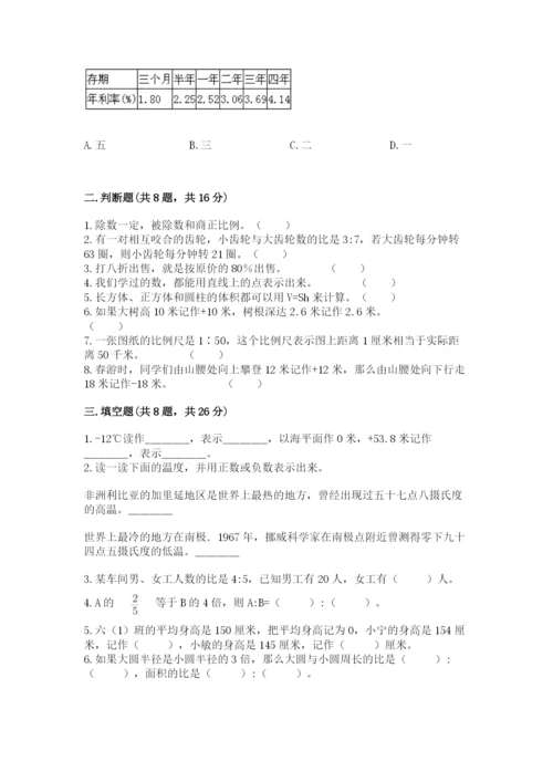 冀教版六年级下册期末真题卷及完整答案1套.docx