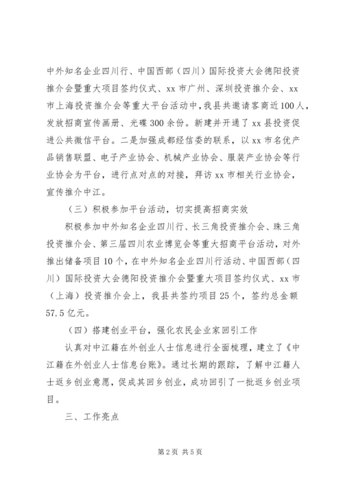 乡镇投促局年度投资促进工作总结.docx