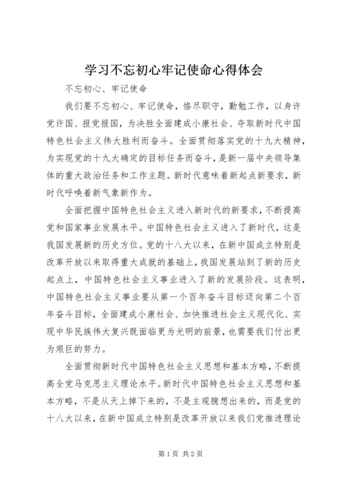 学习不忘初心牢记使命心得体会 (4).docx