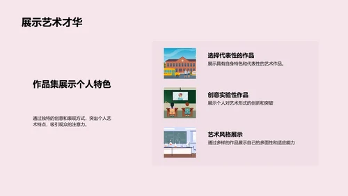 美术作品集策略教学PPT模板