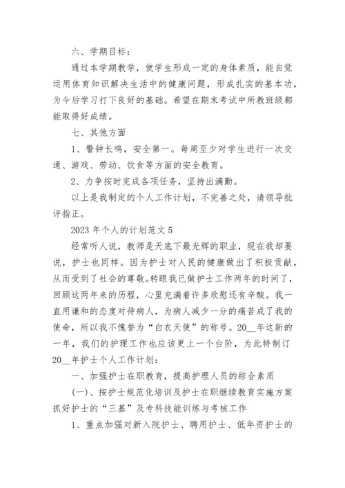 2023年个人的计划范文5篇.docx