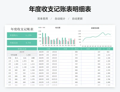 年度收支记账表明细表