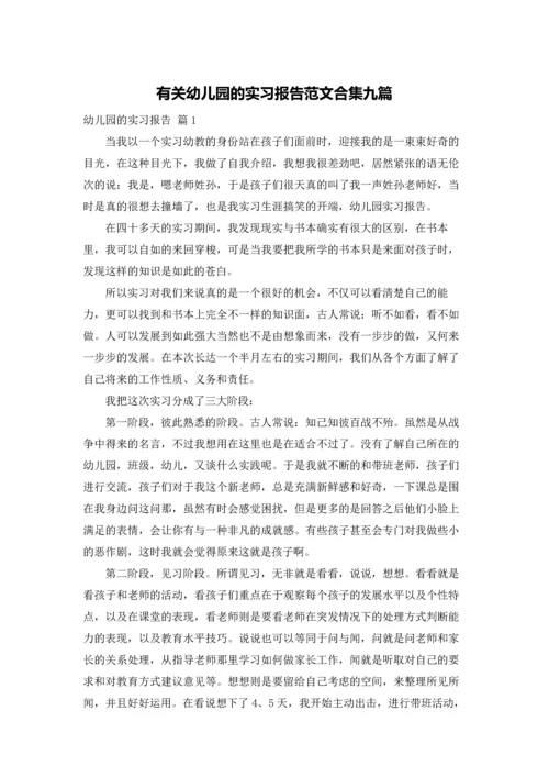 有关幼儿园的实习报告范文合集九篇.docx