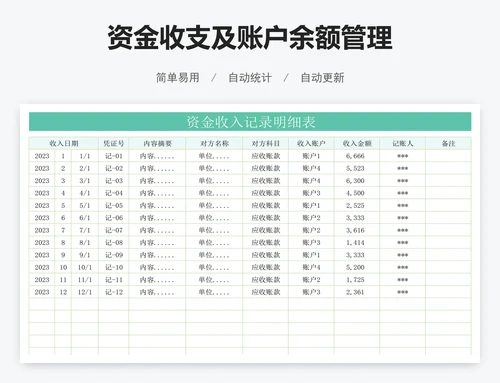 资金收支及账户余额管理
