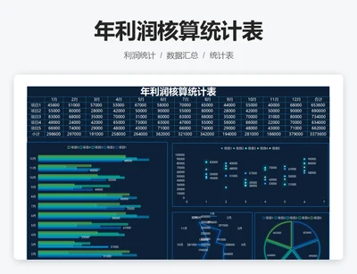 年利润核算统计表
